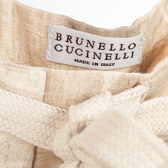Brunello Cucinelli SS/24 Natural Ramage Floral-Print Linen Slouchy Trousers - Picture 5 of 13